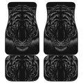 Black Tiger Portrait Print Front and Back Car Floor Mats