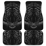 Black Tiger Portrait Print Front and Back Car Floor Mats
