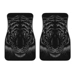 Black Tiger Portrait Print Front Car Floor Mats