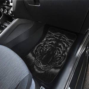 Black Tiger Portrait Print Front Car Floor Mats