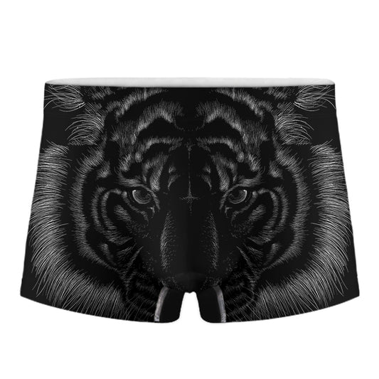 Black Tiger Portrait Print Men's Boxer Briefs