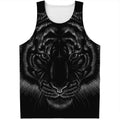 Black Tiger Portrait Print Men's Tank Top