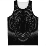 Black Tiger Portrait Print Men's Tank Top