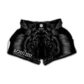 Black Tiger Portrait Print Muay Thai Boxing Shorts