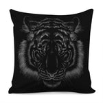Black Tiger Portrait Print Pillow Cover