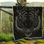 Black Tiger Portrait Print Quilt