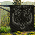 Black Tiger Portrait Print Quilt