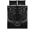 Black Tiger Portrait Print Quilt Bed Set