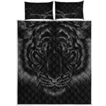Black Tiger Portrait Print Quilt Bed Set