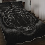 Black Tiger Portrait Print Quilt Bed Set