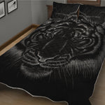 Black Tiger Portrait Print Quilt Bed Set