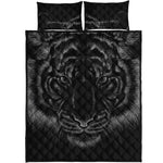 Black Tiger Portrait Print Quilt Bed Set