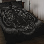 Black Tiger Portrait Print Quilt Bed Set