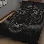 Black Tiger Portrait Print Quilt Bed Set