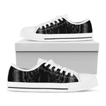 Black Tiger Portrait Print White Low Top Shoes