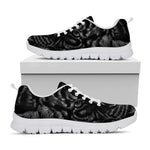 Black Tiger Portrait Print White Sneakers
