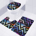 Black Triangle Galaxy Space Print 3 Piece Bath Mat Set