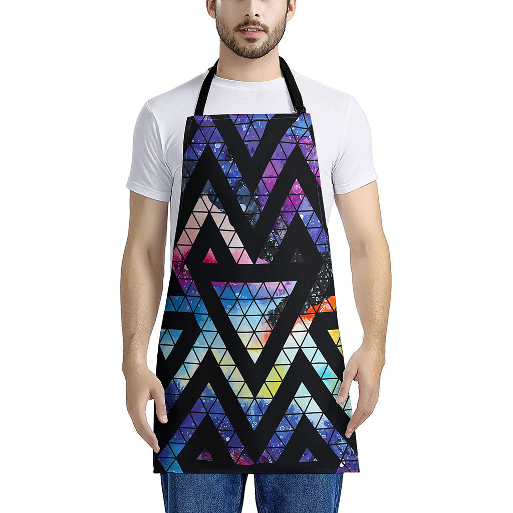 Black Triangle Galaxy Space Print Apron