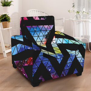 Black Triangle Galaxy Space Print Armchair Slipcover