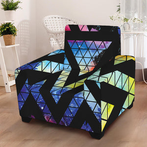 Black Triangle Galaxy Space Print Armchair Slipcover