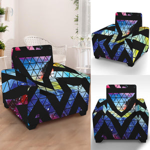 Black Triangle Galaxy Space Print Armchair Slipcover