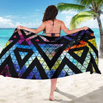 Black Triangle Galaxy Space Print Beach Sarong Wrap