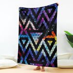 Black Triangle Galaxy Space Print Blanket