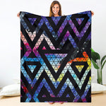 Black Triangle Galaxy Space Print Blanket