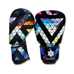 Black Triangle Galaxy Space Print Boxing Gloves