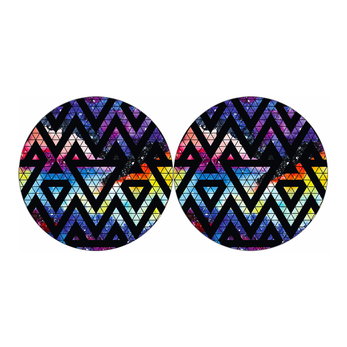 Black Triangle Galaxy Space Print Car Coasters