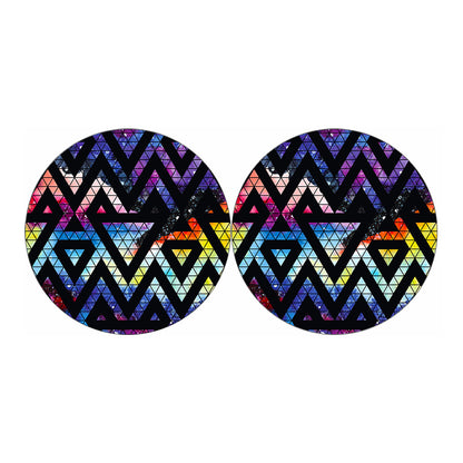 Black Triangle Galaxy Space Print Car Coasters
