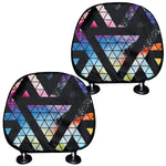 Black Triangle Galaxy Space Print Car Headrest Covers