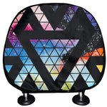 Black Triangle Galaxy Space Print Car Headrest Covers
