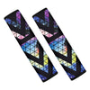 Black Triangle Galaxy Space Print Car Seat Belt Covers