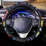 Black Triangle Galaxy Space Print Car Steering Wheel Cover