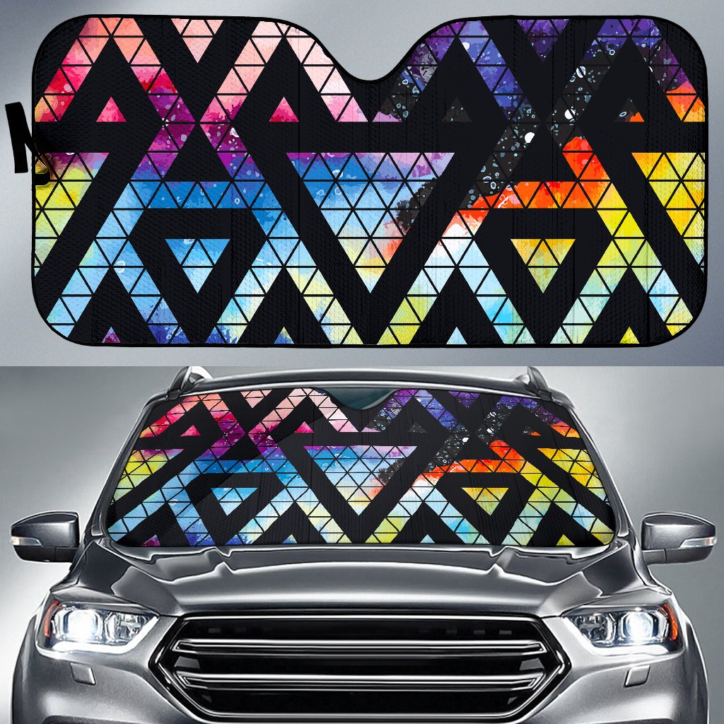 Black Triangle Galaxy Space Print Car Sun Shade GearFrost