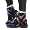 Black Triangle Galaxy Space Print Comfy Boots GearFrost