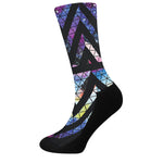 Black Triangle Galaxy Space Print Crew Socks