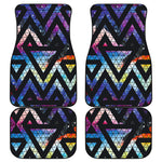 Black Triangle Galaxy Space Print Front and Back Car Floor Mats