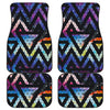 Black Triangle Galaxy Space Print Front and Back Car Floor Mats