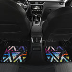 Black Triangle Galaxy Space Print Front and Back Car Floor Mats