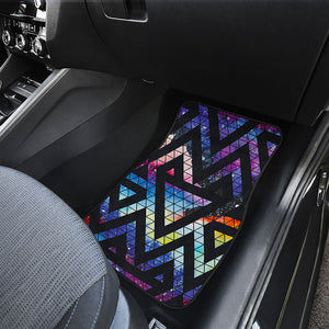 Black Triangle Galaxy Space Print Front and Back Car Floor Mats