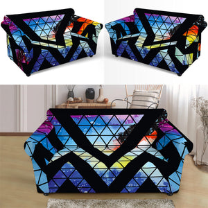 Black Triangle Galaxy Space Print Loveseat Slipcover