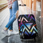 Black Triangle Galaxy Space Print Luggage Cover GearFrost