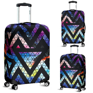 Black Triangle Galaxy Space Print Luggage Cover GearFrost