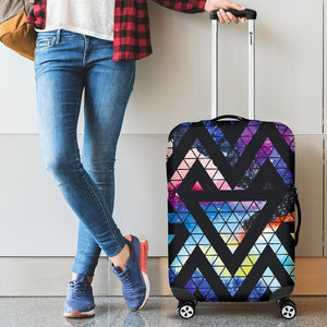 Black Triangle Galaxy Space Print Luggage Cover GearFrost