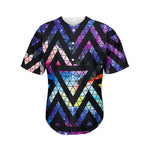 Black Triangle Galaxy Space Print Men's Baseball Jersey