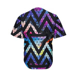 Black Triangle Galaxy Space Print Men's Baseball Jersey