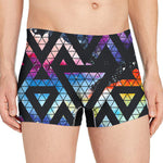 Black Triangle Galaxy Space Print Men's Boxer Briefs