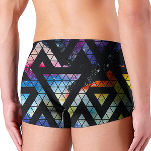 Black Triangle Galaxy Space Print Men's Boxer Briefs